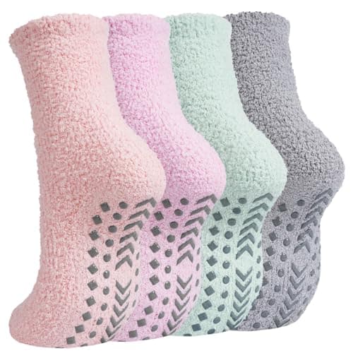 Caldodo Women's Fluffy Slipper Socks, Winter Warm Bed Socks for Ladies