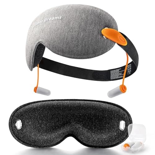 Aosun Sleep Mask, Super Soft and Comfortable 100% Blackout Eye Mask for Sleeping,Integrated Eye Mask & Earplugs for Light Blocking & Noise Reduction, Ideal for Travel