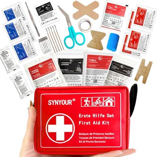 SYNYOUR Mini First Aid Kit, 83 Pieces Medical Kit, Small First Aid Kit for Travel Hiking Camping Car Motorbike Bike Home Kids Workplace Holiday