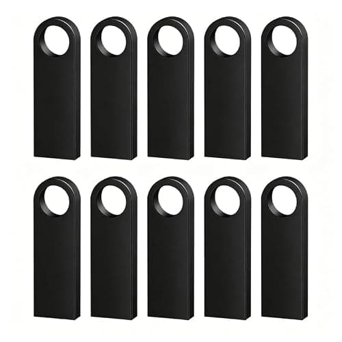 10 Pack 4GB Black Metal USB Flash Drive, Thumb Drive, USB 2.0, Waterproof