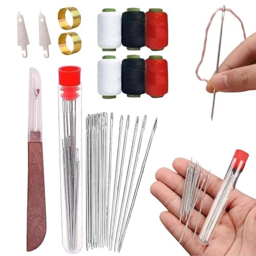 37PCS Sewing Needles Set, Sewing Kits for Adults, Multi-Purpose Needle Threaders, Portable DIY Hand Made Craft Set for Beginners, Needle and Thread Tool for Professional DIY Lovers