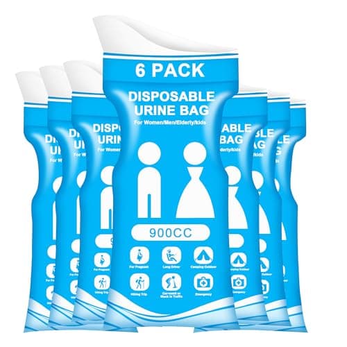 SZWLJ 6-Pack 900CC Blue Disposable Urine Bags for Camping Essentials