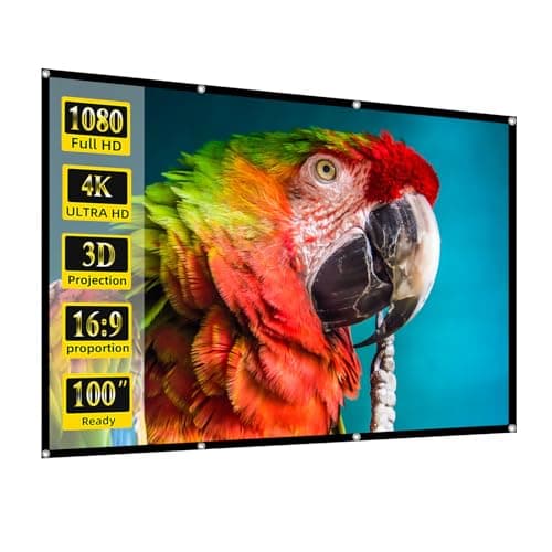 Portable Projector Screen 100 Inch, lejiada Foldable Movie Screen for Outdoor & Indoor Use, 16:9 HD Wrinkle-Free Polyester Rear Projection Screen with Hooks and Ropes, Easy to Carry and Install