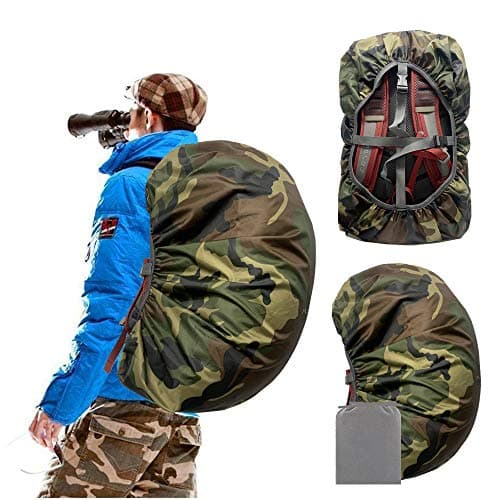 Joy Walker Waterproof Backpack Rain Cover for (15-90L), Upgraded Non-Slip Cross Buckle Straps, Triple Reinforced Layers for Hiking, Camping, Travel(Camouflage, Large (for 40-50L)