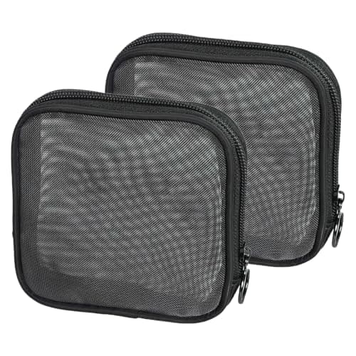 2 Pcs Small Make Up Bag, Mini Mesh Makeup Bag Organizing Pouch Electronics Accessories Multi-Functional Cosmetic Case Storage Travel Kit for Handbag