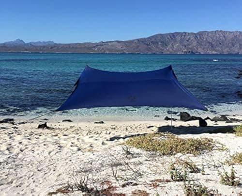 Neso Portable Beach Tent Sun Shelter with Sand Anchor - Lightweight Beach Shade Canopy - Easy Setup for Family Outings - Patented Reinforced Corners - UPF 50+ Sun Protection - 7 x 7ft - Navy