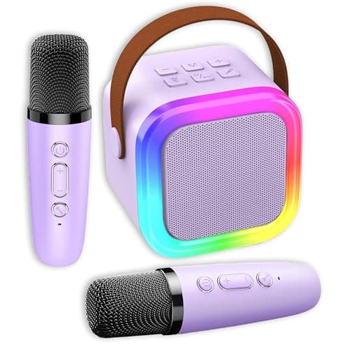Chennyfun Purple Karaoke Machine with 2 Microphones