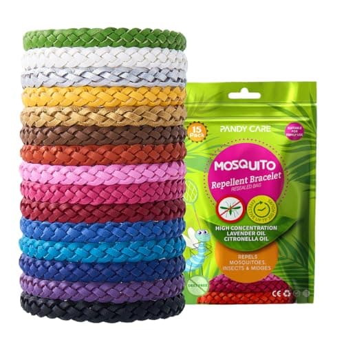 Mosquito Repellent Bracelet, PandyCare Mosquito Bands for Adults, Kids & Babies - Premium Quality, DEET-Free Natural Wristbands, Protection Insects up to 300 Hours (Pure Colour)