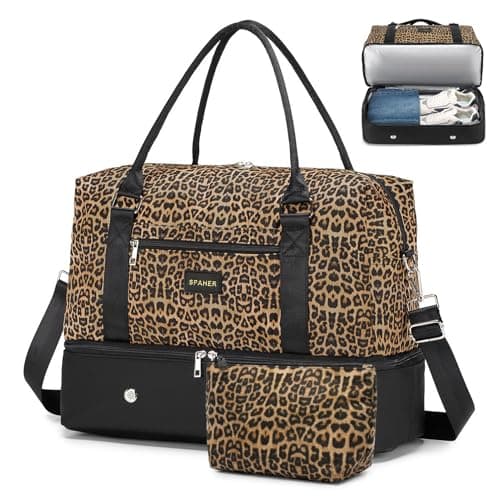 SPAHER Easyjet Cabin Bag 45x36x20 Travel Duffle Bag with Shoes Compartment & Wet Pocket Waterproof Carry on Hand Luggage with 1 Makeup Bag for Women Weekend Overnight Gym Sports