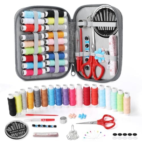 VynyQoo 90 Piece Sewing Kit with Portable Case for Travel and Emergency