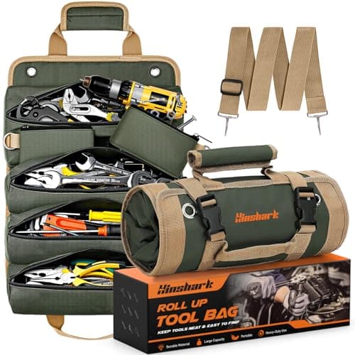 Hinshark Gifts for Men Him, Heavy Duty Roll Up Tool Bag, Gadgets for Men