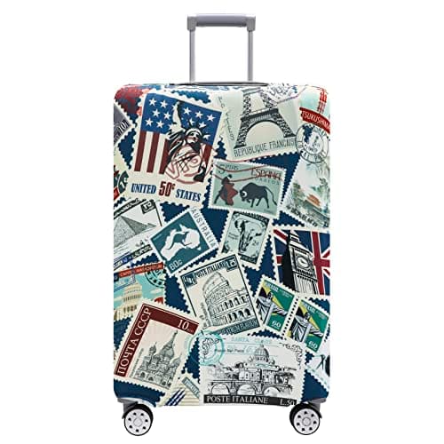 Travelkin Luggage Covers For Suitcase Tsa Approved Suitcase Cover Protector, Stamp, L