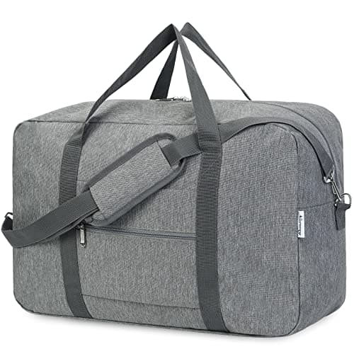Large Cabin Bag 56x45x25, Weekend Overnight Bag for Women, Holdall Hospital Bag for Women, Travel Duffel Bag Carry on Luggage for Men 40L (Grey)