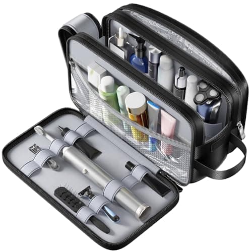 Waterproof Hanging Dopp Kit for Men and Women, Travel Toiletry Bag with Sturdy Hook and Multiple Compartments, Large Capacity Organiser for Grooming Skincare and Travel Essentials