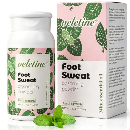 veletine Foot Deodorant & Shoe Deodorizer Powder, Foot Powder for Smelly - Sweat-Absorbing & Feet Odor Eliminator for Men & Women, Travel Size(30g/1.05 oz)
