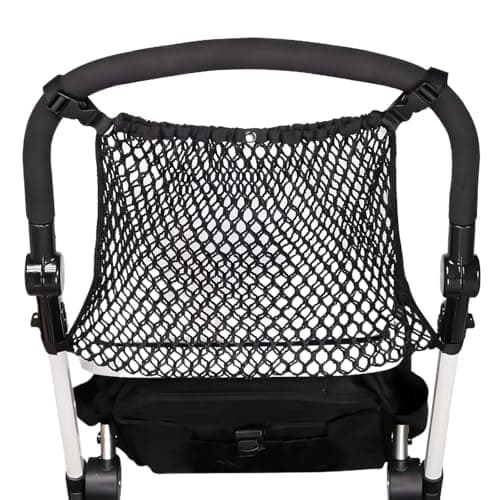 Stroller Shopping Net, Black Buggies Net Bag, Universal Baby Trolley Mesh Net Pocket, Stroller Organizer Storage Bag for Pushchair Buggy Stroller Pram