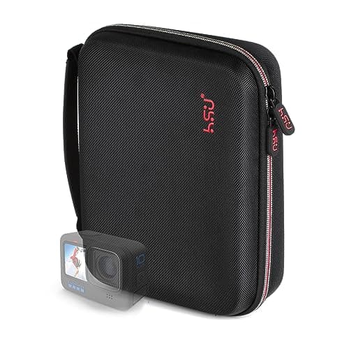 HSU Middle Protective Carrying Case for GoPro Hero 13, 12, 11, 10, 9, 8, 7, 6, 5, 4 Black and Accessories, Compact and Safe Action Camera Travel Storage Solution for Adventurers