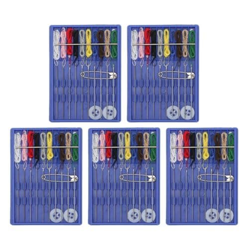VOANZO Pack of 5 Mini Sewing Kits Portable Travel Sewing Kit Emergency Thread Needle Set Compact Sewing Kit for Beginners Adults Friends Family Handy Sewing Accessories