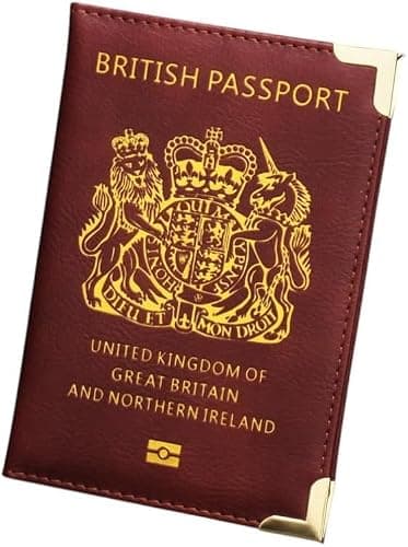 ORCHIDS British Passport Wallet PU Leather Passport Holder Cover for Men and Women (Maroon)