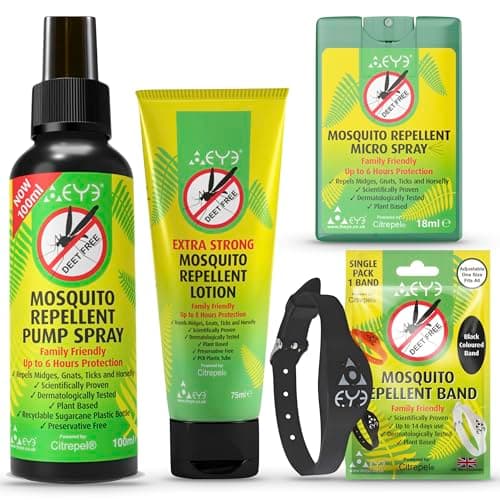 THEYE Mosquito Repellent Solo Traveller Pack - Natural, Preservative Free - Family Friendly Insect Repellent DEET Free - Maximum Strength Insect Repellent Travel Pack - Insect Repellent Bracelets