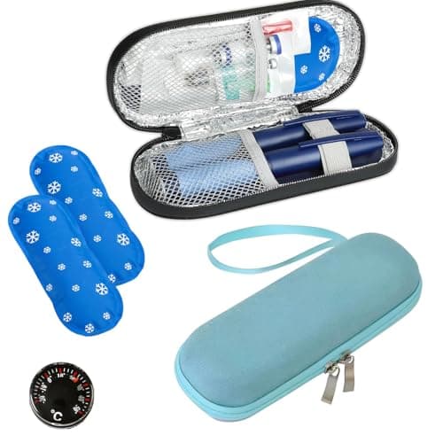 Monjaro Travel Case, Compact and Portable Insulin Pen Case with Ice Packs and Mini Thermomete, Insulin Cooler Travel Case for Medication Storage, Ideal for Travel, Camping, and Daily Use