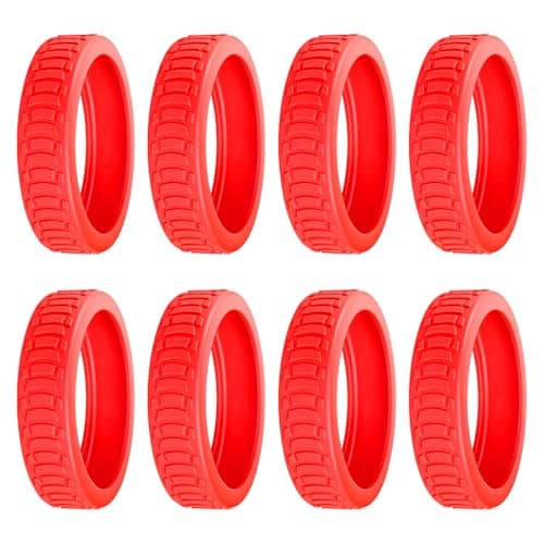 YMWALK 8 Pack Silicone Luggage Wheel Covers, Durable Anti-Scratch Travel Suitcase Wheel Protectors, Portable 2 Inch Luggage Spinner Wheel Covers Mute for Most Caster Wheels (Red)