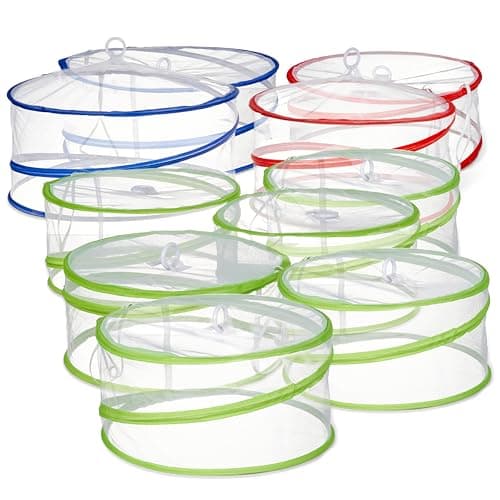 Bramble - Collapsible Pop-up Food Dome Covers, Insect Fly Proof Fine Mesh Screen Net Tents for Kitchen, and Outdoor BBQs, Picnics, Camping - 3 Sizes (10 Pack)