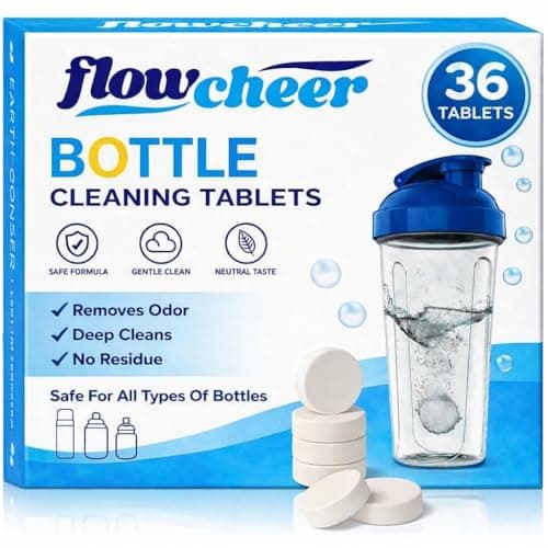 Flowcheer Water Bottle Cleaning Tablets, 36 Pack, for Bottles and Tumblers