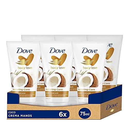 Dove Coconut Oil and Almond Milk Hand Cream, 6 Pack (75ml x 6)