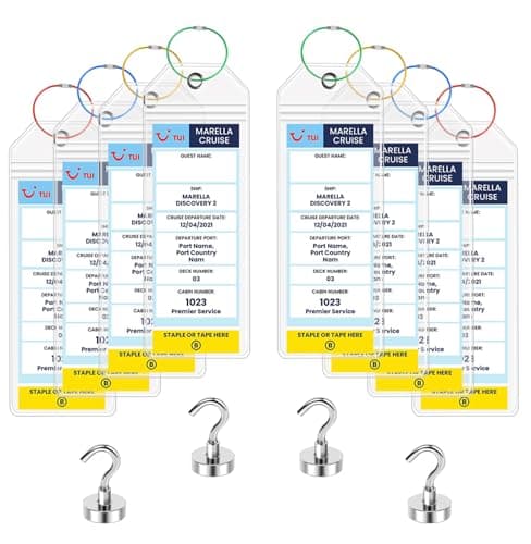 2026 Cruise Essential Kit,8Pack Marella Cruise Luggage Tag&4 Magnetic Hooks