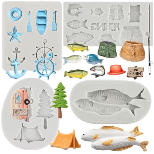 MYPRACS Camping Tent Silicone Moulds Boat Hook Oar Chocolate Mould Set of 4