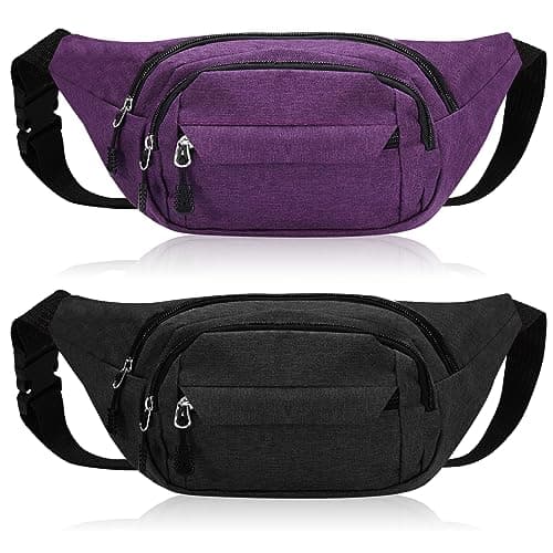 FRIUSATE 2 Pcs Bum Bag Waist Bags for Men, Travel Fanny Pack Bumbags