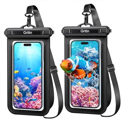 Gritin Waterproof Phone Pouch,2Pack IPX8 Waterproof Phone Case for Swimming