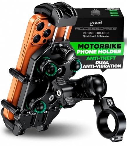MOGGAM Motorbike Phone Holder Anti Theft Anti Vibration Handlebar Rugged