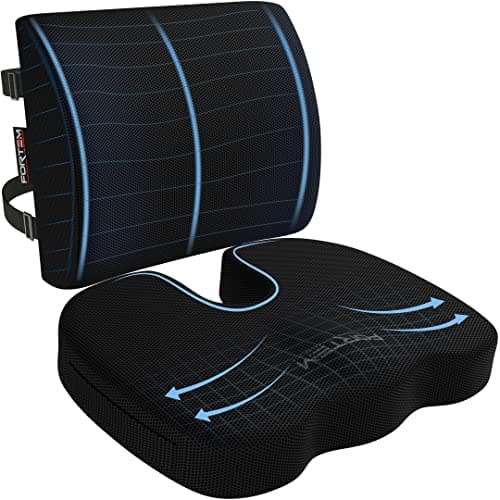 FORTEM Seat Cushion & Lumbar Support for Office Chair, Car Seat Cushions