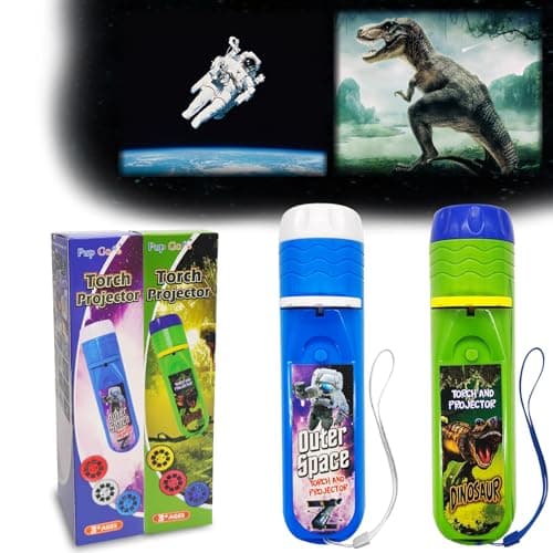 Pup Go 2-Pack Dinosaur & Outer Space Torch and Projector for Boys Ages 3+