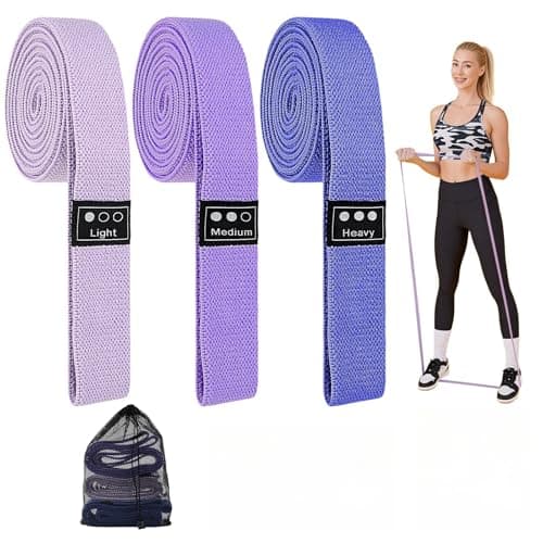 CEILIWEN Resistance Bands Set of 3, Long Fabric Resistance Bands with 3 Resistance Levels for Full Body Workout, Pull up Loop Bands for Women/Men Strength Training, Yoga, Pilate, Fitness