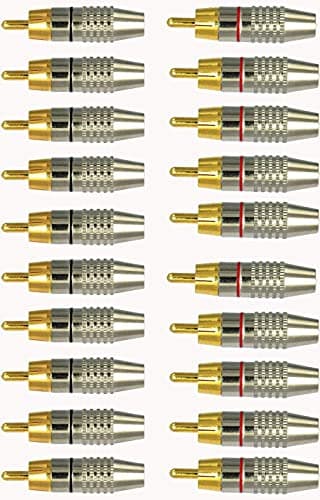 RUNCCI-YUN RCA Plug Solder Gold Audio Video Cable Connector (20Pack)