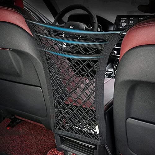Car Storage Net,Storage Network of Car Seat,Elastic CarNet Pocket,black