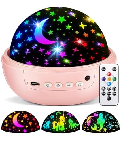 Night Light Projector 93 Modes+Remote, Unicorn Gifts for Girls 360°Rotate