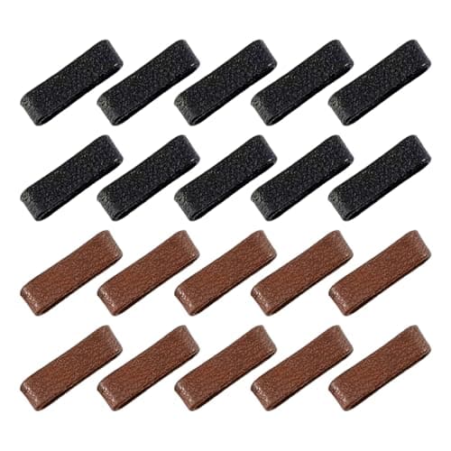 20Pcs Rubber Leather Belt Loop Keepers, Brown Black Replacement Belt Strap Retainers, Fix Extra Belts Holder for Men Women DIY Craft Accessories