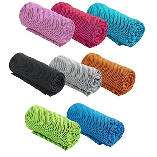 BSTCAR 8 Pack Cooling Towels 90x30 cm, Microfiber Towel Fast Drying Cool Cold Ice Towel for Yoga, Golf, Gym, Camping, Running, Workout & More Activities
