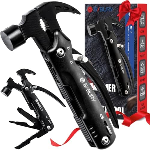 BIBURY Mini Hammer Multitool,Gifts for Men,Outdoor Accessories Camping Tool