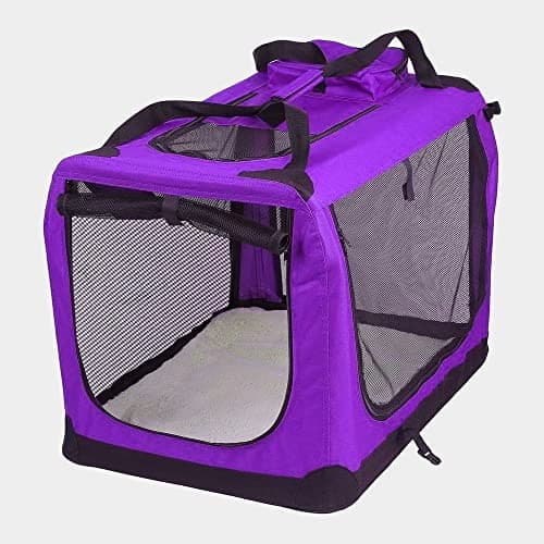 Petbarn Portable Soft Fabric Pet Carrier Folding Dog Cat Puppy Travel Transport Bag (Small, Purple)