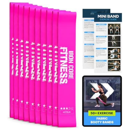 10-Pack Set Medium Resistance Booty Bands – Latex Mini Loop Bands for Workout, Glutes, Legs & Physical Therapy – Small Exercise Band in Bulk for Women and Men – Ideal for Gyms, Studios, and Trainers