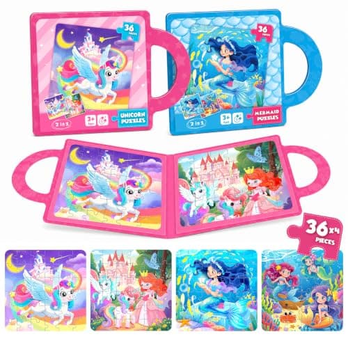 Magnetic Puzzle for Kids 3-8 – 36Pcs kid Travel Puzzle with Carry Handle