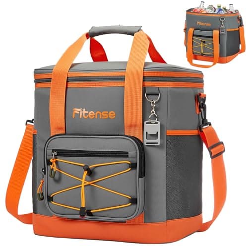 Fitense Insulated Cooler Box for Women Men - 33L Collapsible Cool Bag Lunch Box, 4-Layer Leakproof Cooler Bag, Portable Ice Chests Lunch Bag for Beach, Travel, Picnic, Grocery, Kayaking