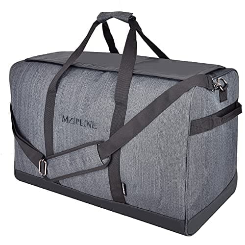 MZIPLINE Smell Proof Duffle Bag,Large Scent Odor Proof Sport Gym Overnight Weekender Bag,Big Capacity Smell Proof Stash Travel Duffel Bag With Carbon Lining, Grey, L, Large Duffel Bag