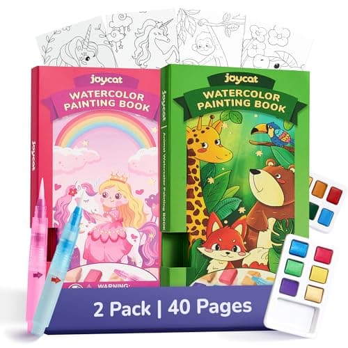 JoyCat 2 Pack Pocket Paint with Water Coloring Books for Kids