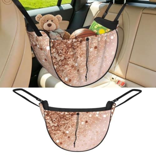 Car Back Seat Organizer Bag Adjustable Straps and Drawstring Closure